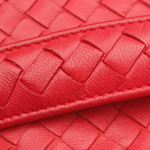 Pre-owned Bottega Veneta CAMPANA Intrecciato Red lambskin  shoulderbag | stylenewstar