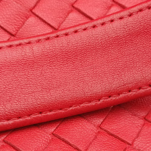 Pre-owned Bottega Veneta CAMPANA Intrecciato Red lambskin  shoulderbag | stylenewstar