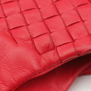 Pre-owned Bottega Veneta CAMPANA Intrecciato Red lambskin  shoulderbag | stylenewstar
