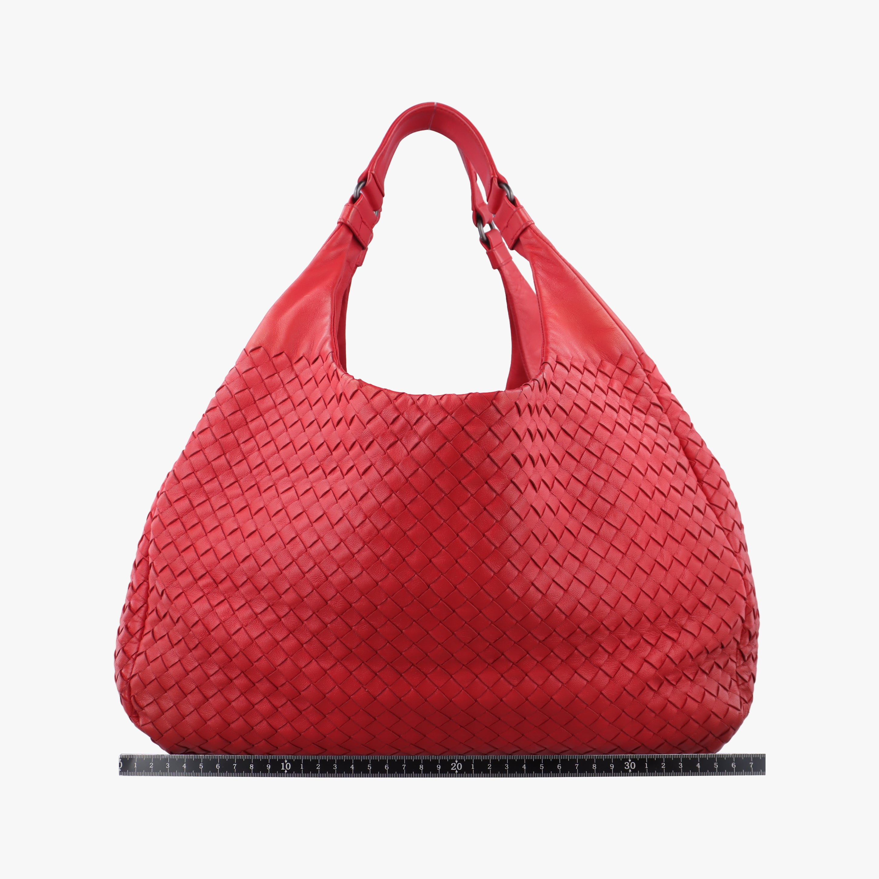Pre-owned Bottega Veneta CAMPANA Intrecciato Red lambskin  shoulderbag | stylenewstar