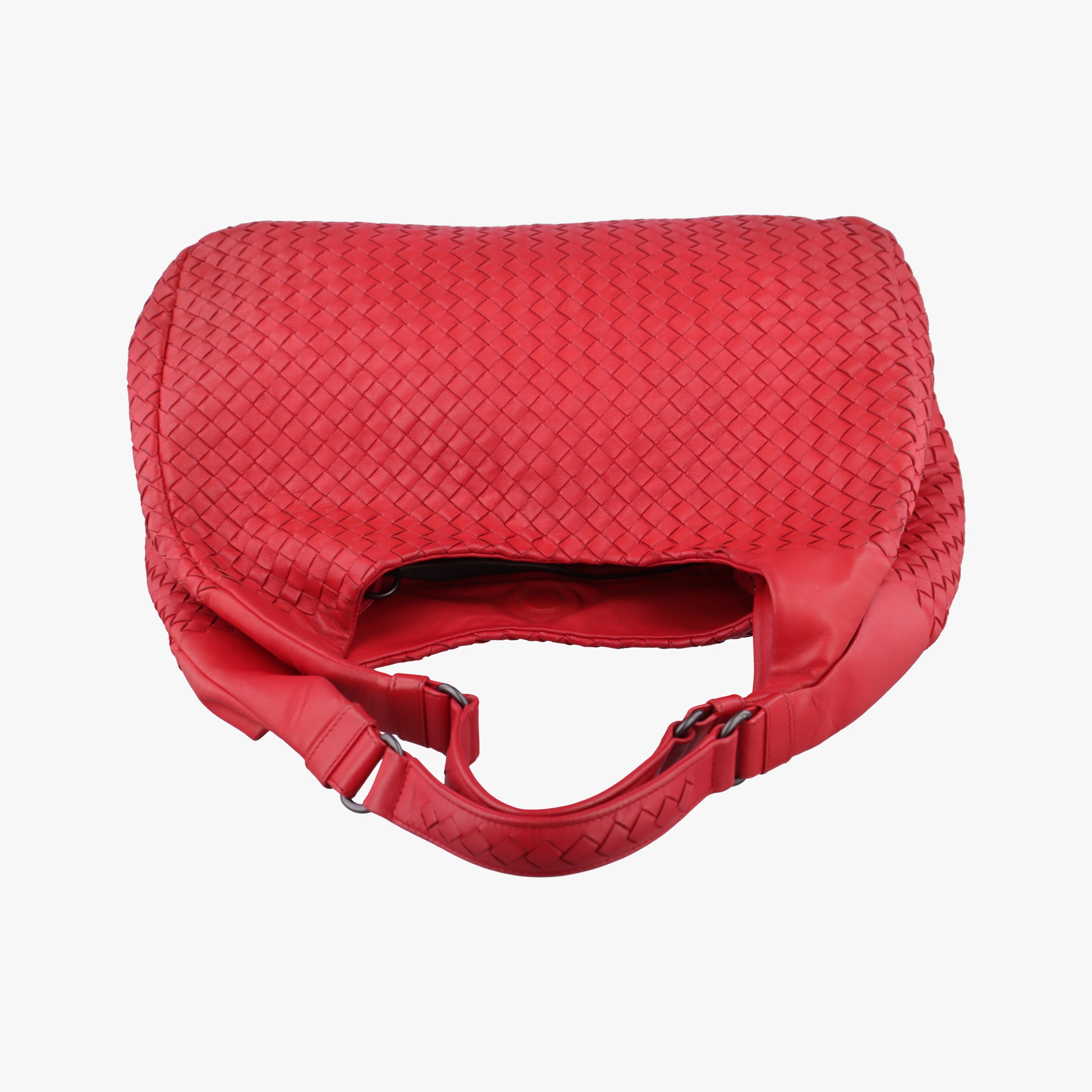 Pre-owned Bottega Veneta CAMPANA Intrecciato Red lambskin  shoulderbag | stylenewstar