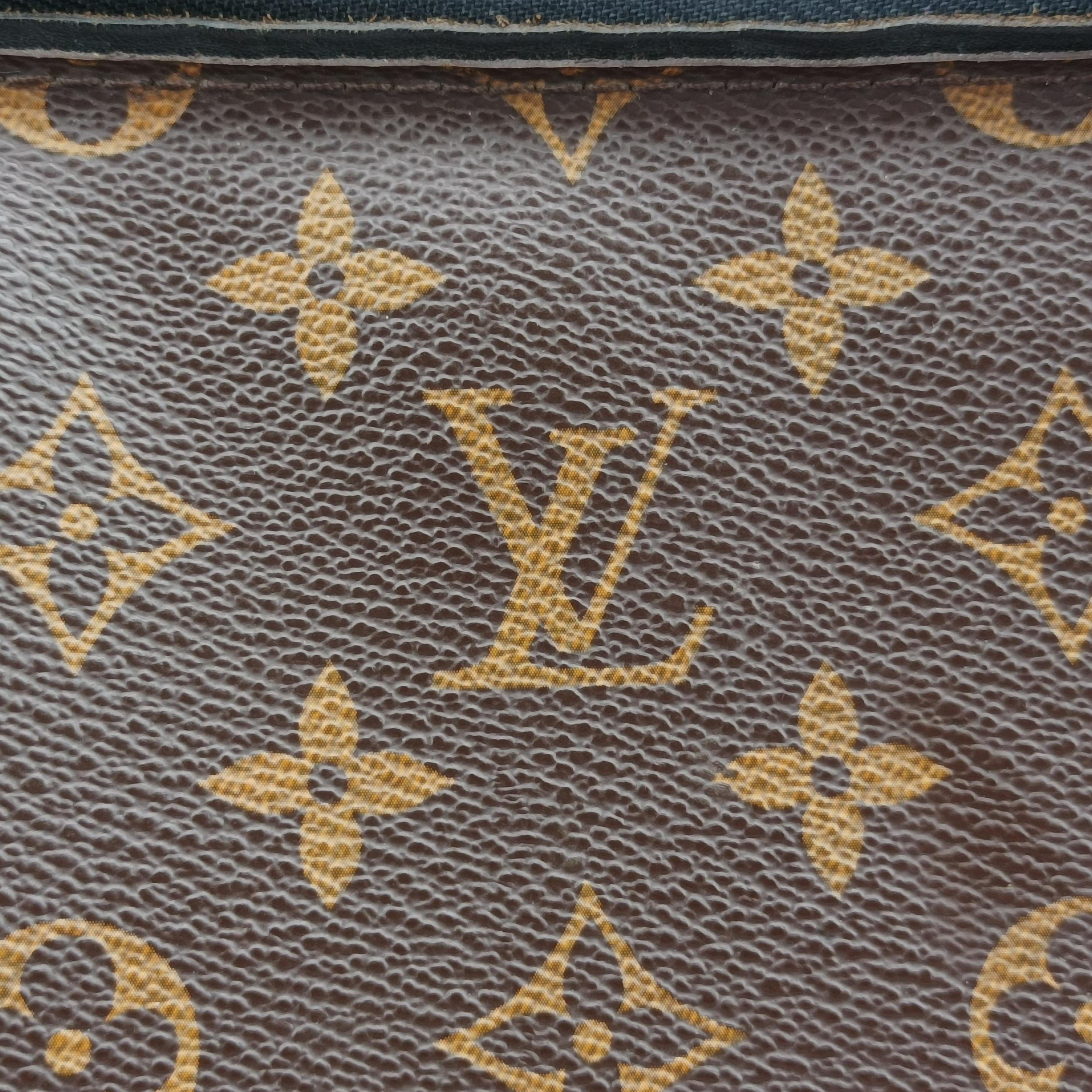 Secondhand Louis Vuitton TORRES Brown×black Monogram Macassar×calf leather M40387 shoulderbag | stylenewstar