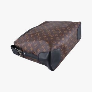 Secondhand Louis Vuitton TORRES Brown×black Monogram Macassar×calf leather M40387 shoulderbag | stylenewstar