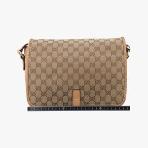 Pre-owned Gucci Marrakech Messenger Brown canvas 257024 shoulderbag | stylenewstar