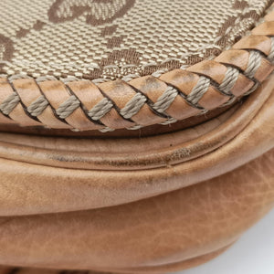 Pre-owned Gucci Marrakech Messenger Brown canvas 257024 shoulderbag | stylenewstar