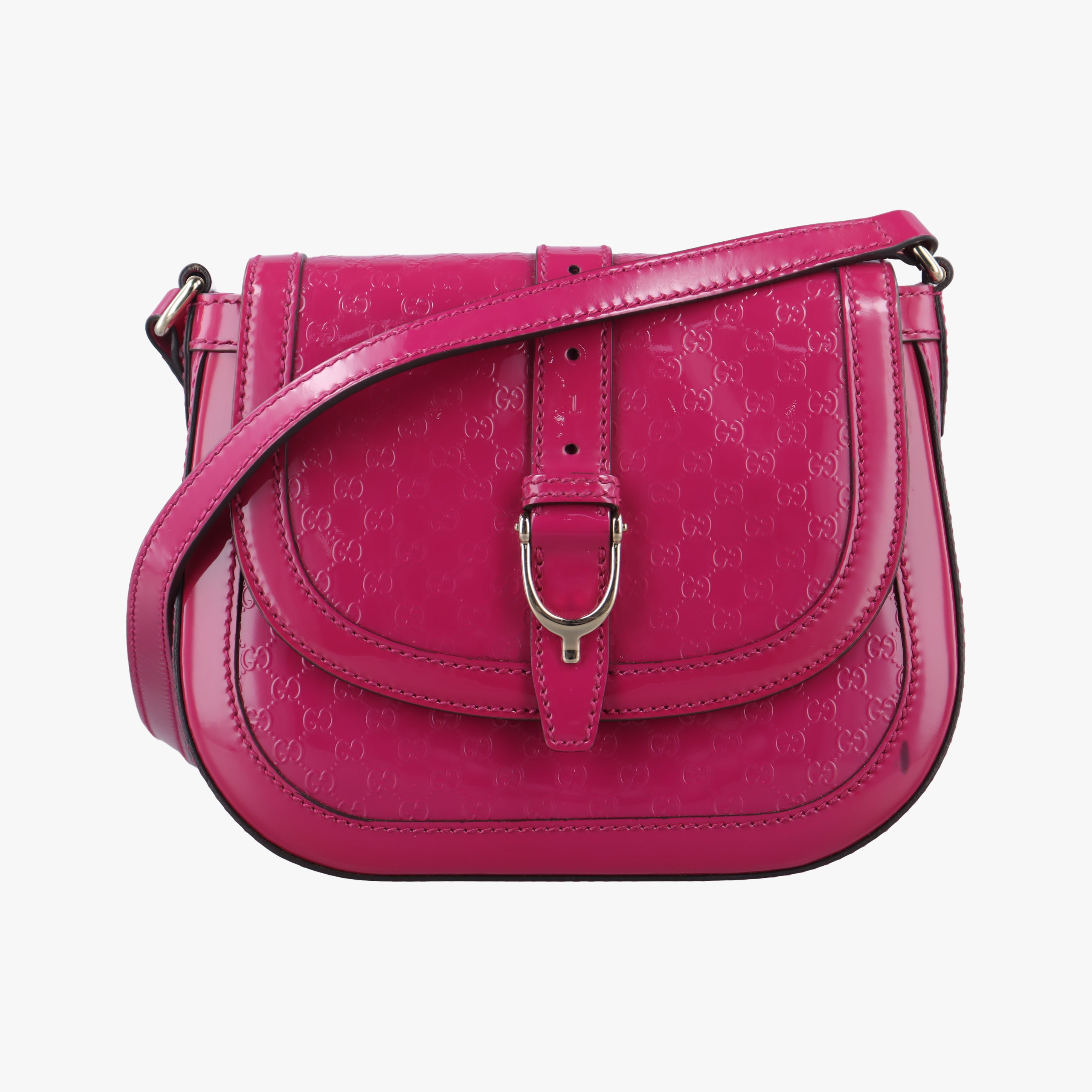 Pre-owned Gucci Nice GG Supreme Rose Patent 336749 shoulderbag | stylenewstar