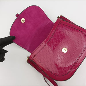 Pre-owned Gucci Nice GG Supreme Rose Patent 336749 shoulderbag | stylenewstar