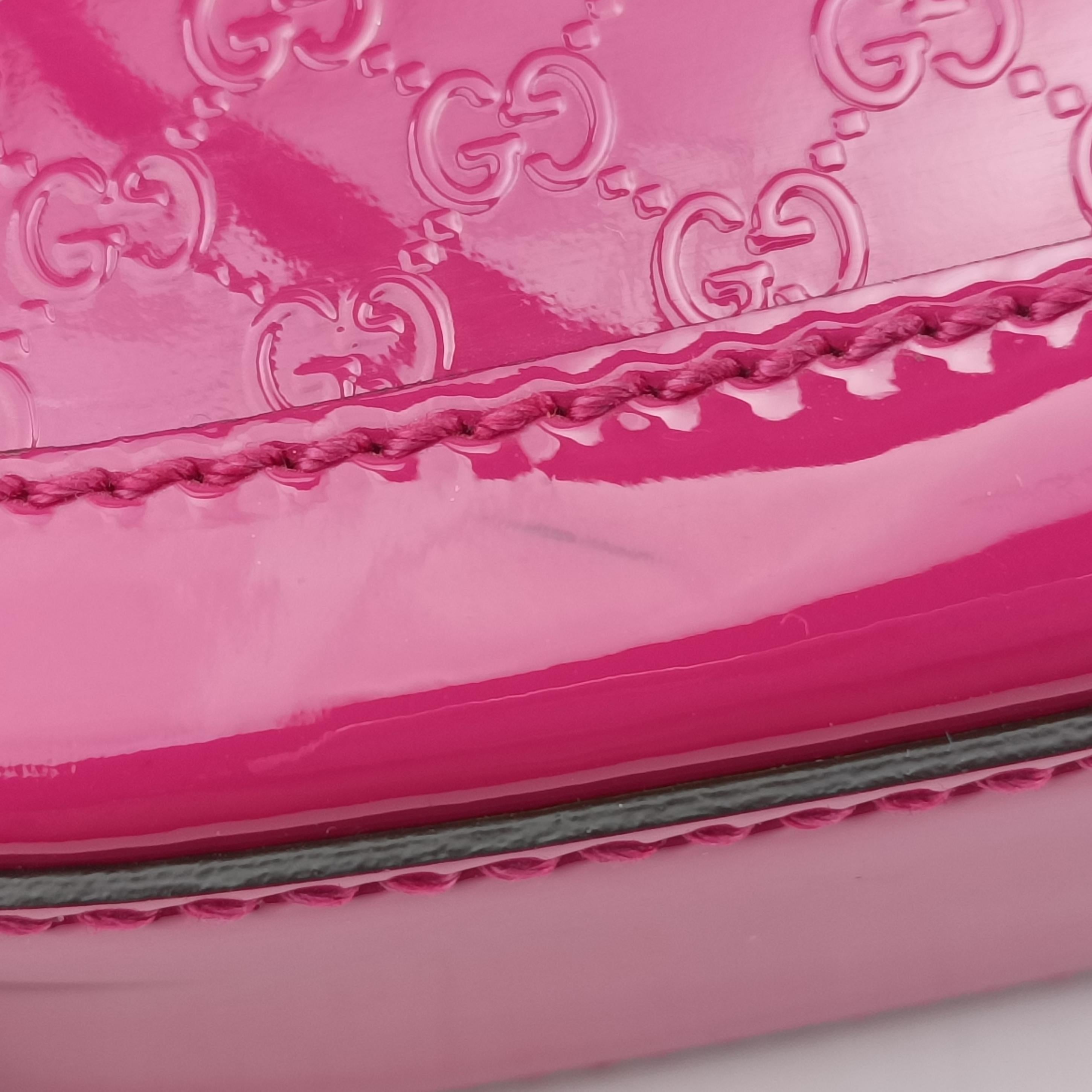 Pre-owned Gucci Nice GG Supreme Rose Patent 336749 shoulderbag | stylenewstar