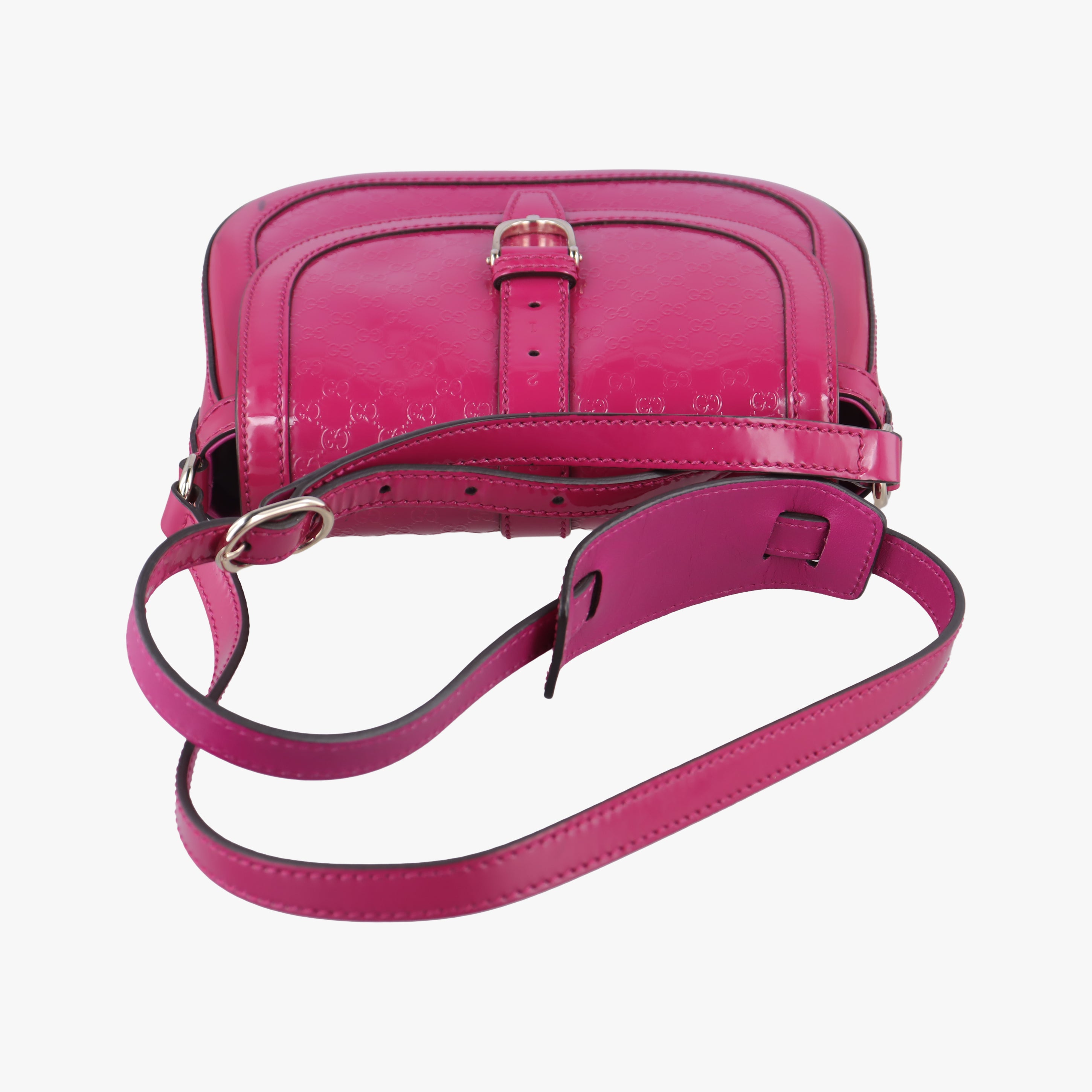 Pre-owned Gucci Nice GG Supreme Rose Patent 336749 shoulderbag | stylenewstar