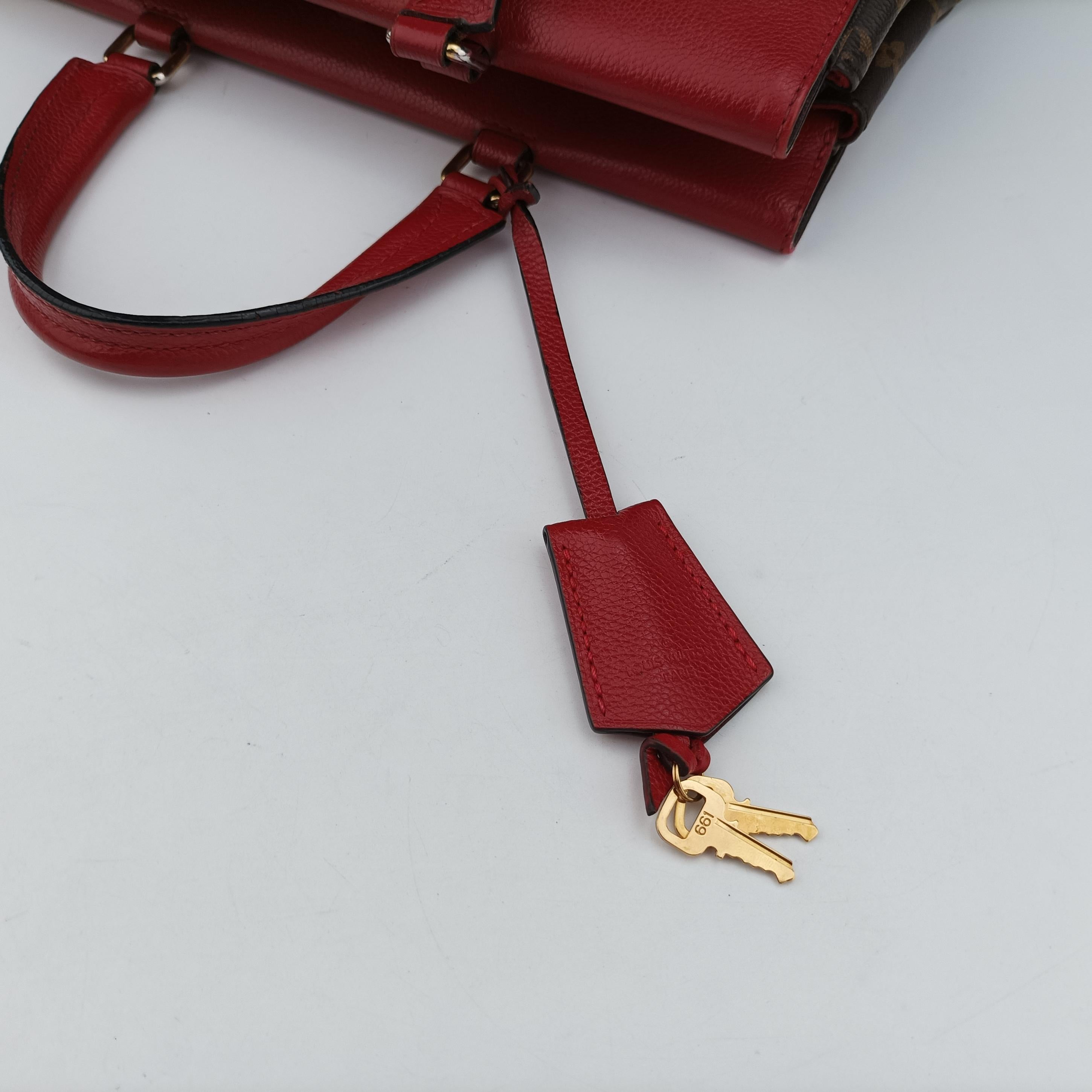 Pre-owned Louis Vuitton Vénus brown×CERISE Monogram Canvas×calf leather M41738 shoulderbag | stylenewstar