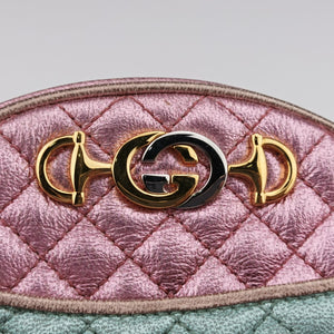 Pre-owned Gucci Laminate pink×blue Leather 534951 shoulderbag | stylenewstar