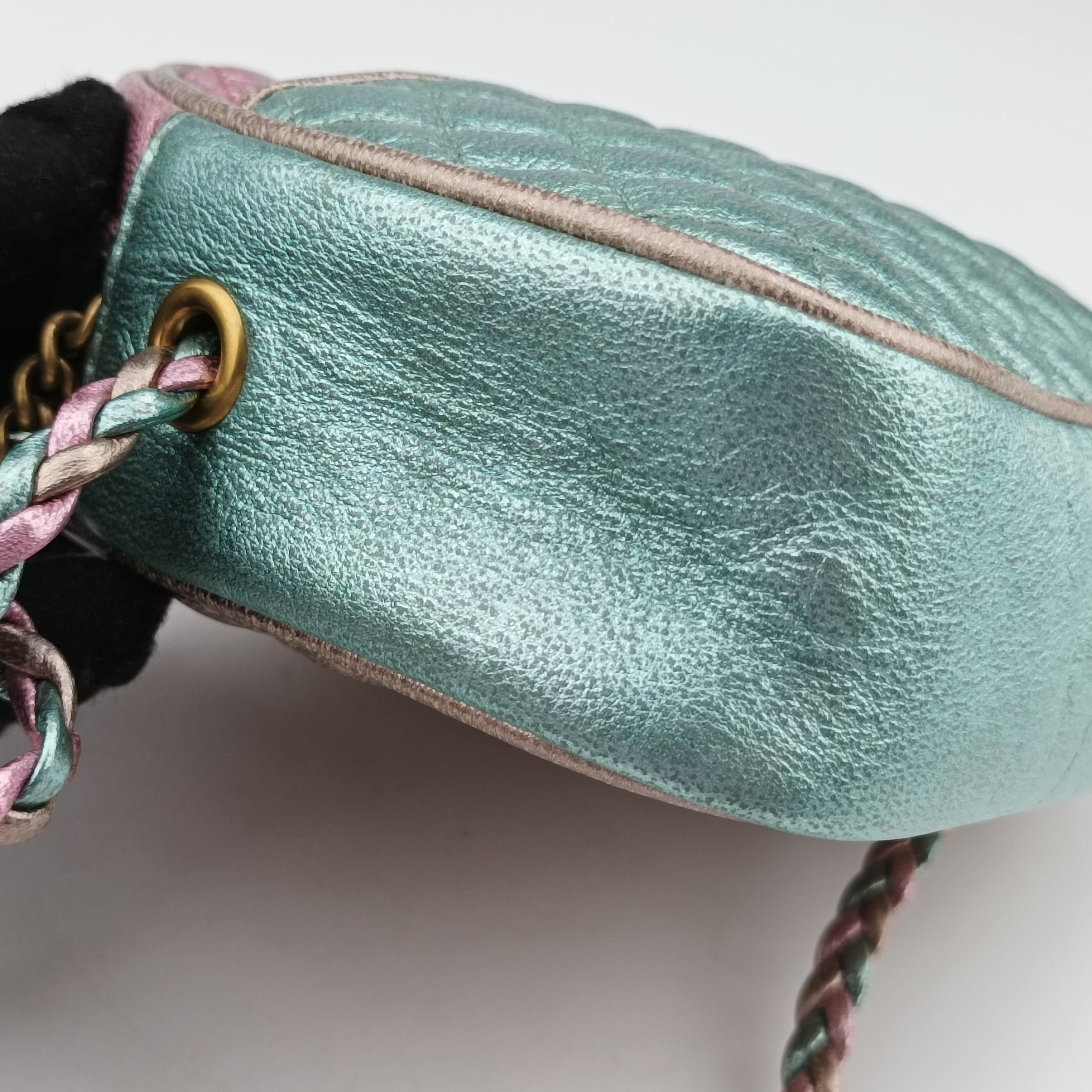 Pre-owned Gucci Laminate pink×blue Leather 534951 shoulderbag | stylenewstar