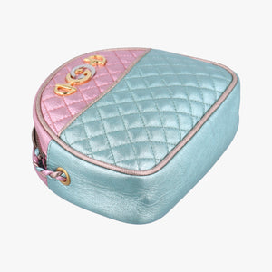 Pre-owned Gucci Laminate pink×blue Leather 534951 shoulderbag | stylenewstar