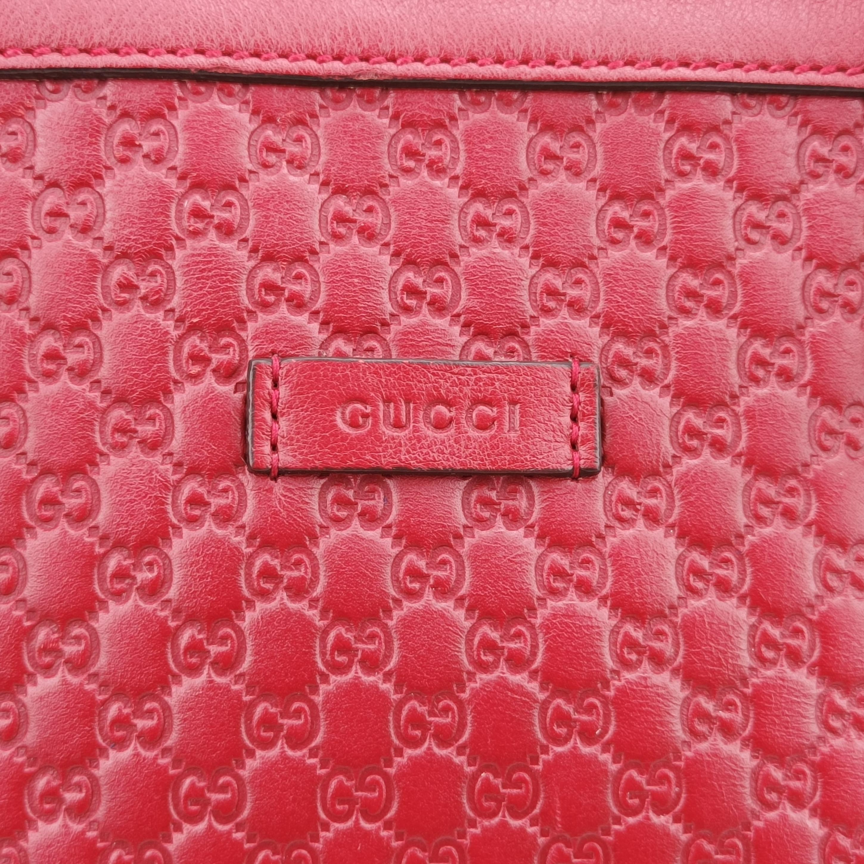 Pre-owned Gucci Microguccissima Red Leather 449655 shoulderbag | stylenewstar