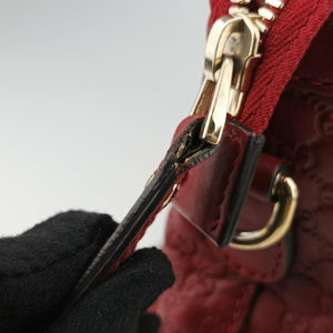 Pre-owned Gucci Microguccissima Red Leather 449655 shoulderbag | stylenewstar