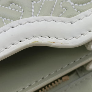 Pre-owned Burberry Monogram Quilted TB Mini Chain White×Green Leather  shoulderbag | stylenewstar