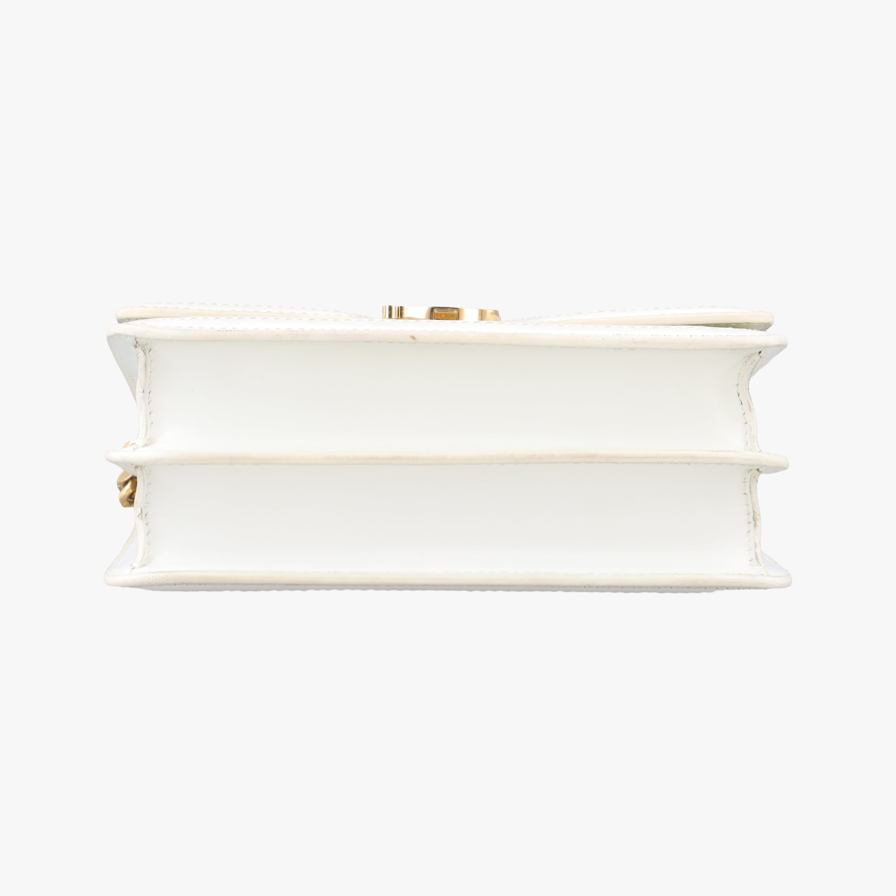 Pre-owned Burberry Monogram Quilted TB Mini Chain White×Green Leather  shoulderbag | stylenewstar