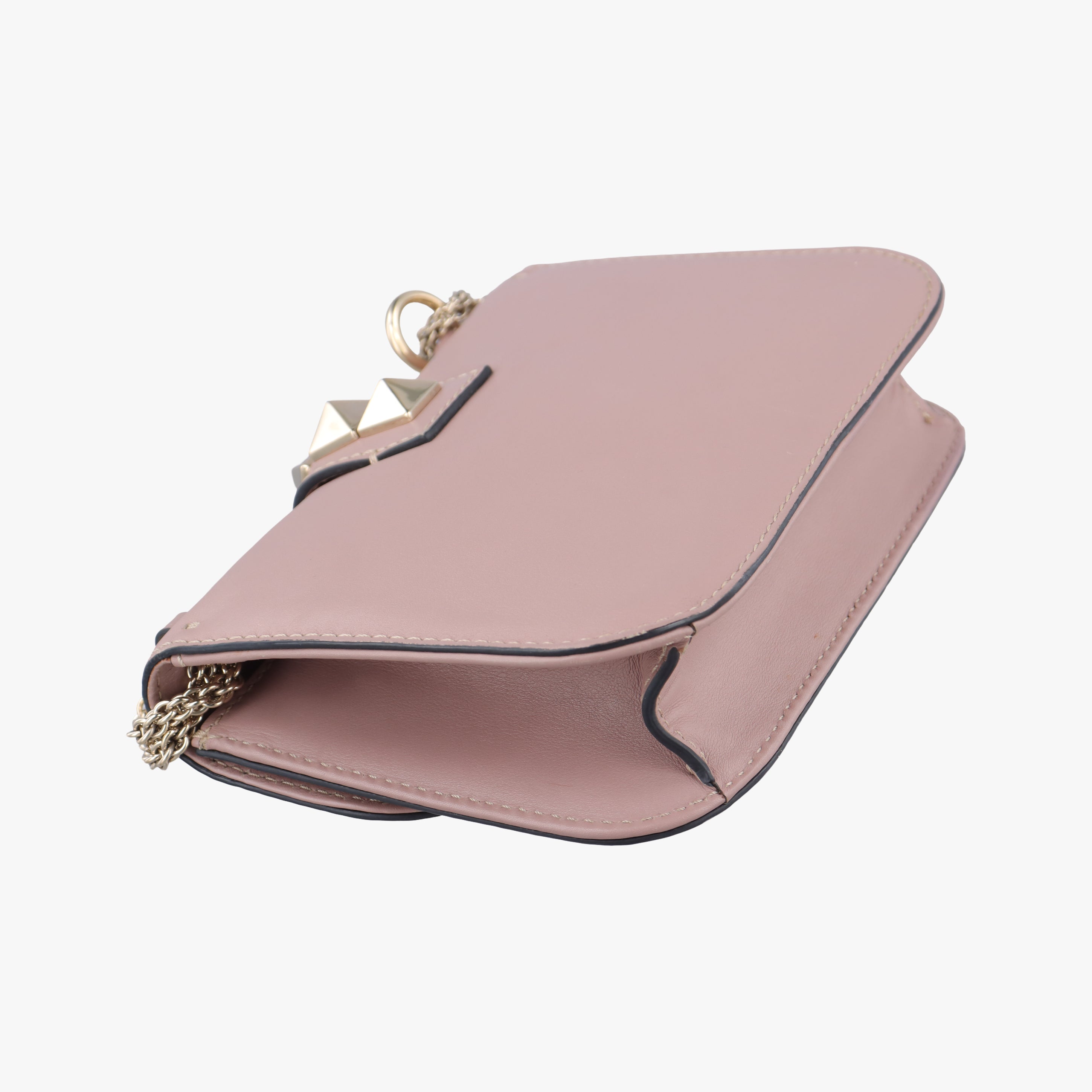 Pre-owned Valentino Rockstud Glam Lock Pink Leather  shoulderbag | stylenewstar