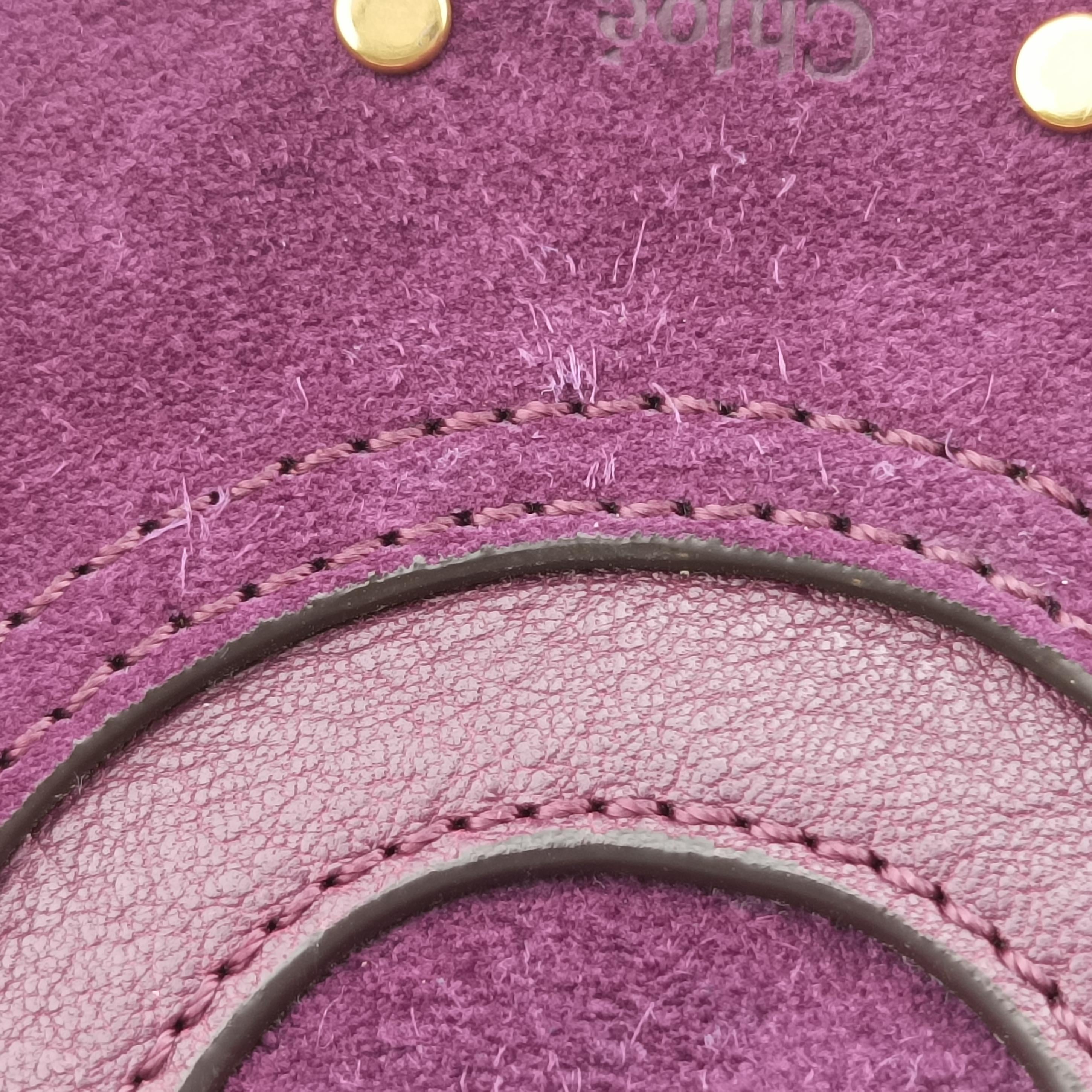 Vintage Chloe Small Pixie Round Top Purple Leather x Suede  shoulderbag | stylenewstar