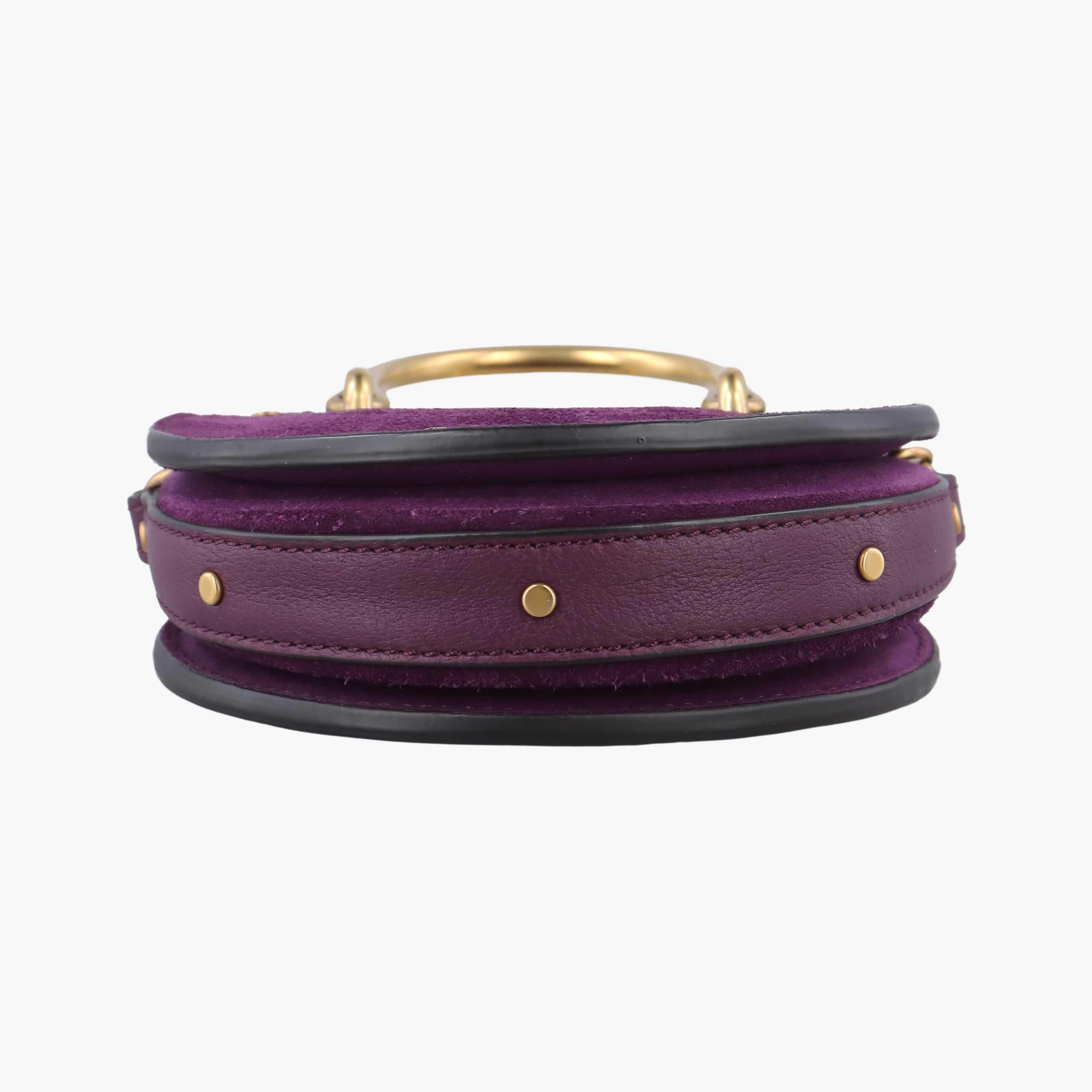Vintage Chloe Small Pixie Round Top Purple Leather x Suede  shoulderbag | stylenewstar