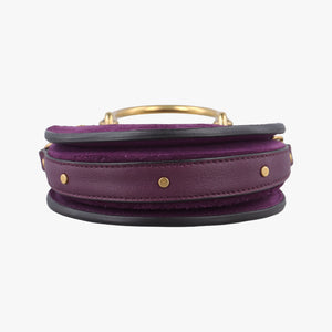 Vintage Chloe Small Pixie Round Top Purple Leather x Suede  shoulderbag | stylenewstar