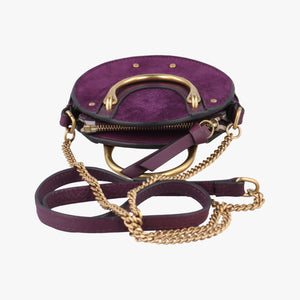 Vintage Chloe Small Pixie Round Top Purple Leather x Suede  shoulderbag | stylenewstar