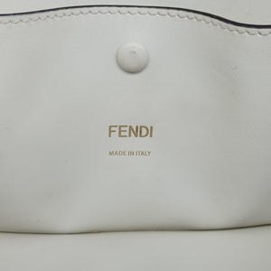 Pre-owned Fendi KAN I F White PVC coated canvas 8BT286 shoulderbag | stylenewstar