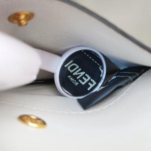 Pre-owned Fendi KAN I F White PVC coated canvas 8BT286 shoulderbag | stylenewstar