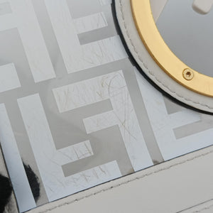 Pre-owned Fendi KAN I F White PVC coated canvas 8BT286 shoulderbag | stylenewstar