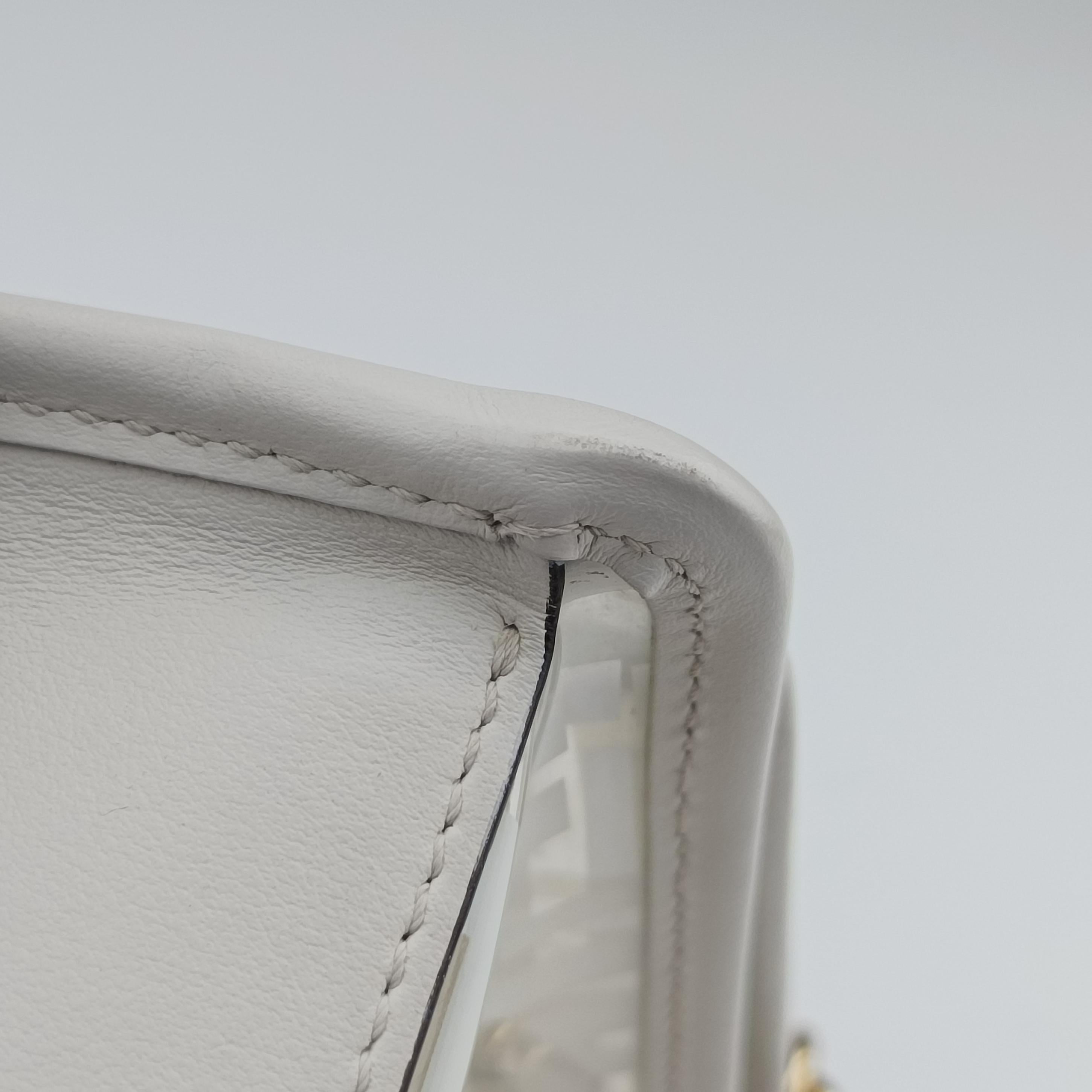 Pre-owned Fendi KAN I F White PVC coated canvas 8BT286 shoulderbag | stylenewstar