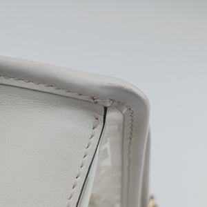 Pre-owned Fendi KAN I F White PVC coated canvas 8BT286 shoulderbag | stylenewstar