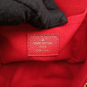 Pre-owned Louis Vuitton SAINT PLACIDE brown×CERISE Monogram Canvas×calf leather M43713 shoulderbag | stylenewstar