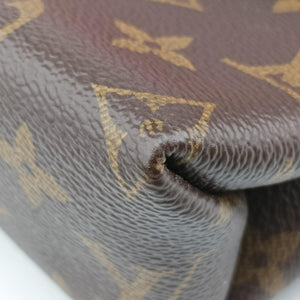 Pre-owned Louis Vuitton SAINT PLACIDE brown×CERISE Monogram Canvas×calf leather M43713 shoulderbag | stylenewstar