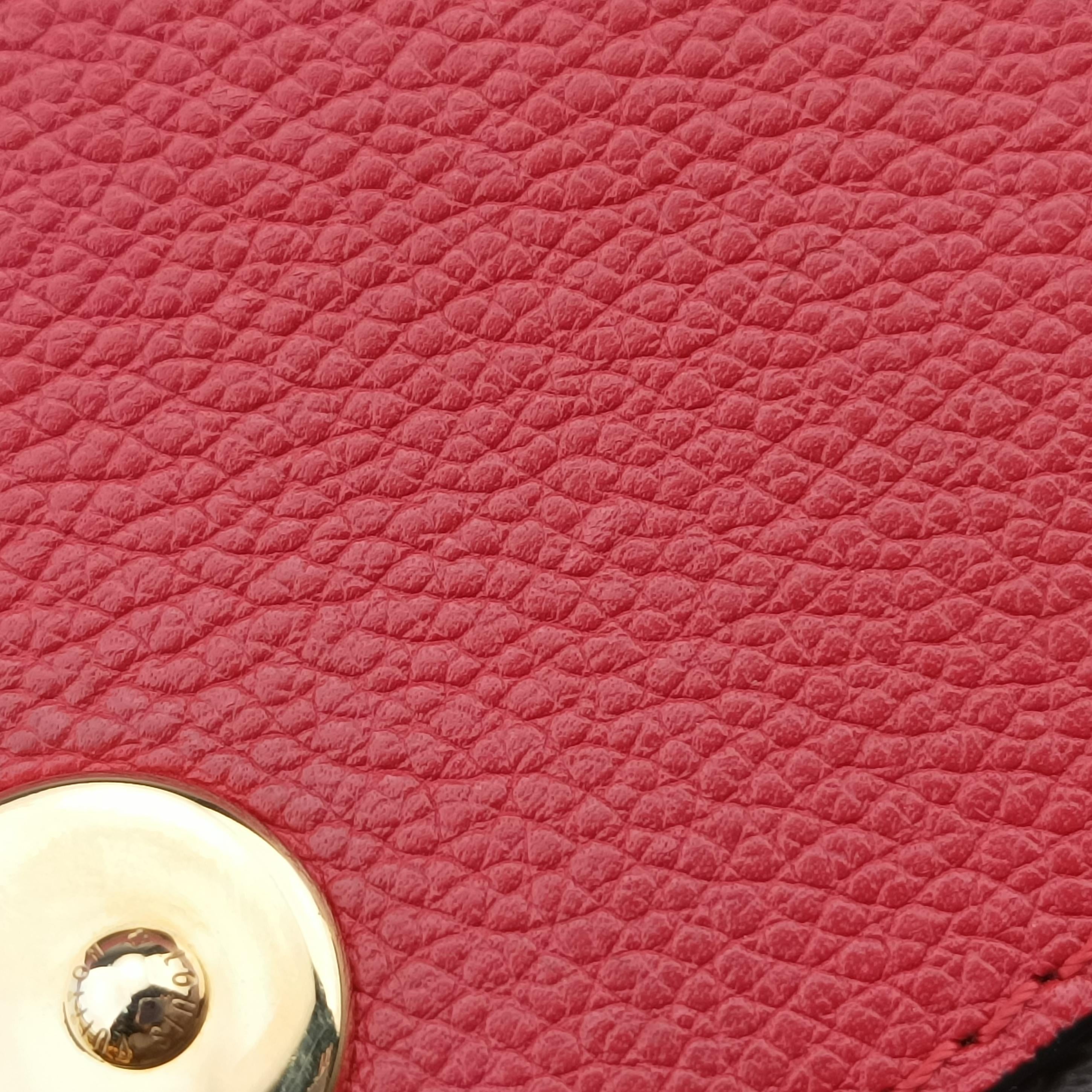 Pre-owned Louis Vuitton SAINT PLACIDE brown×CERISE Monogram Canvas×calf leather M43713 shoulderbag | stylenewstar