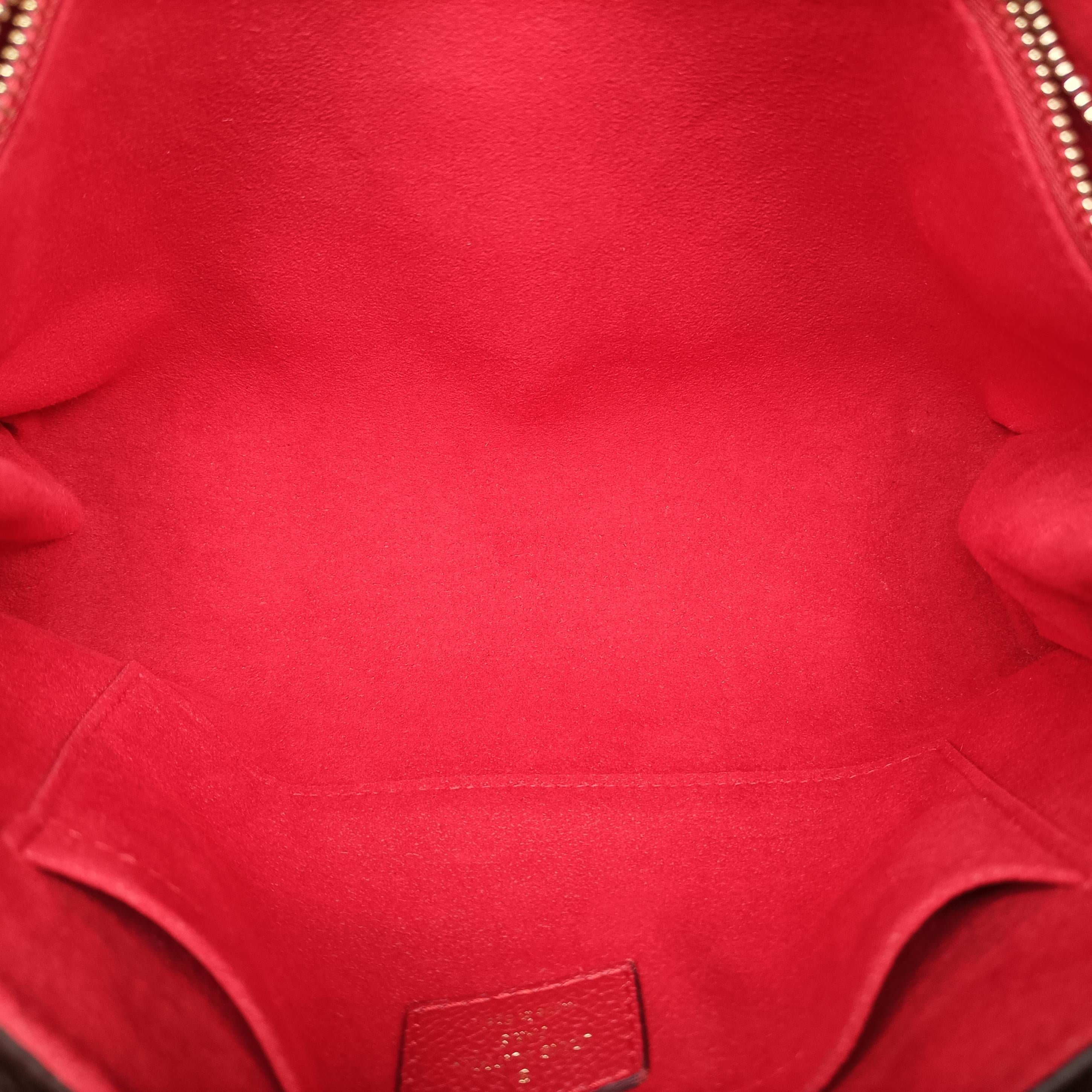 Pre-owned Louis Vuitton SAINT PLACIDE brown×CERISE Monogram Canvas×calf leather M43713 shoulderbag | stylenewstar