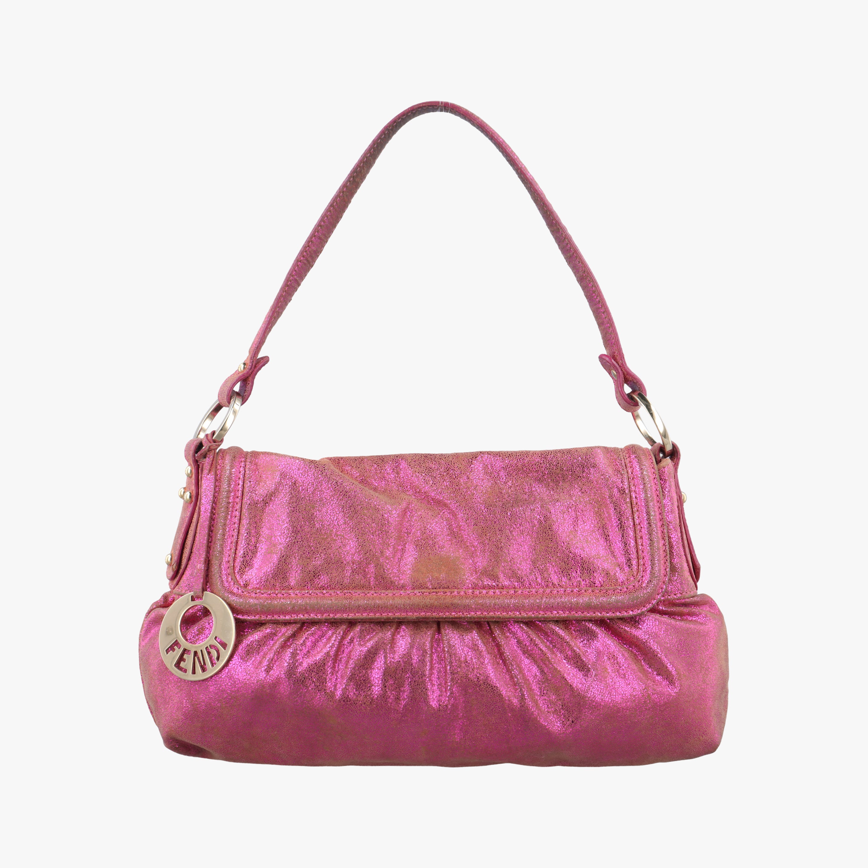 Pre-owned Fendi Chef Pink Leather 8BR353 shoulderbag | stylenewstar