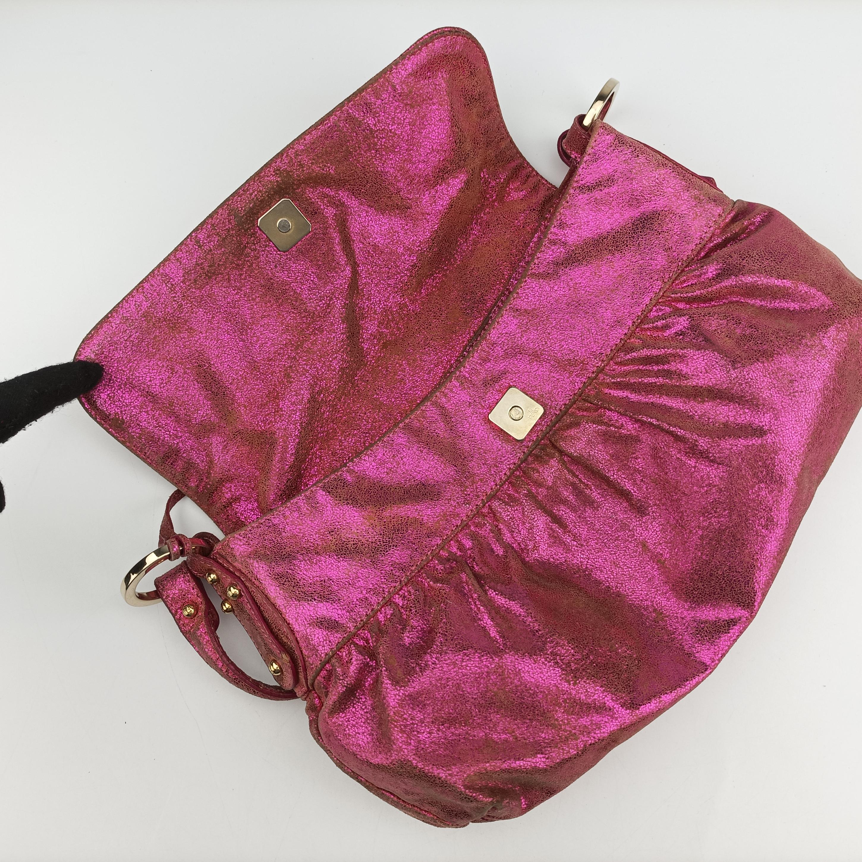 Pre-owned Fendi Chef Pink Leather 8BR353 shoulderbag | stylenewstar