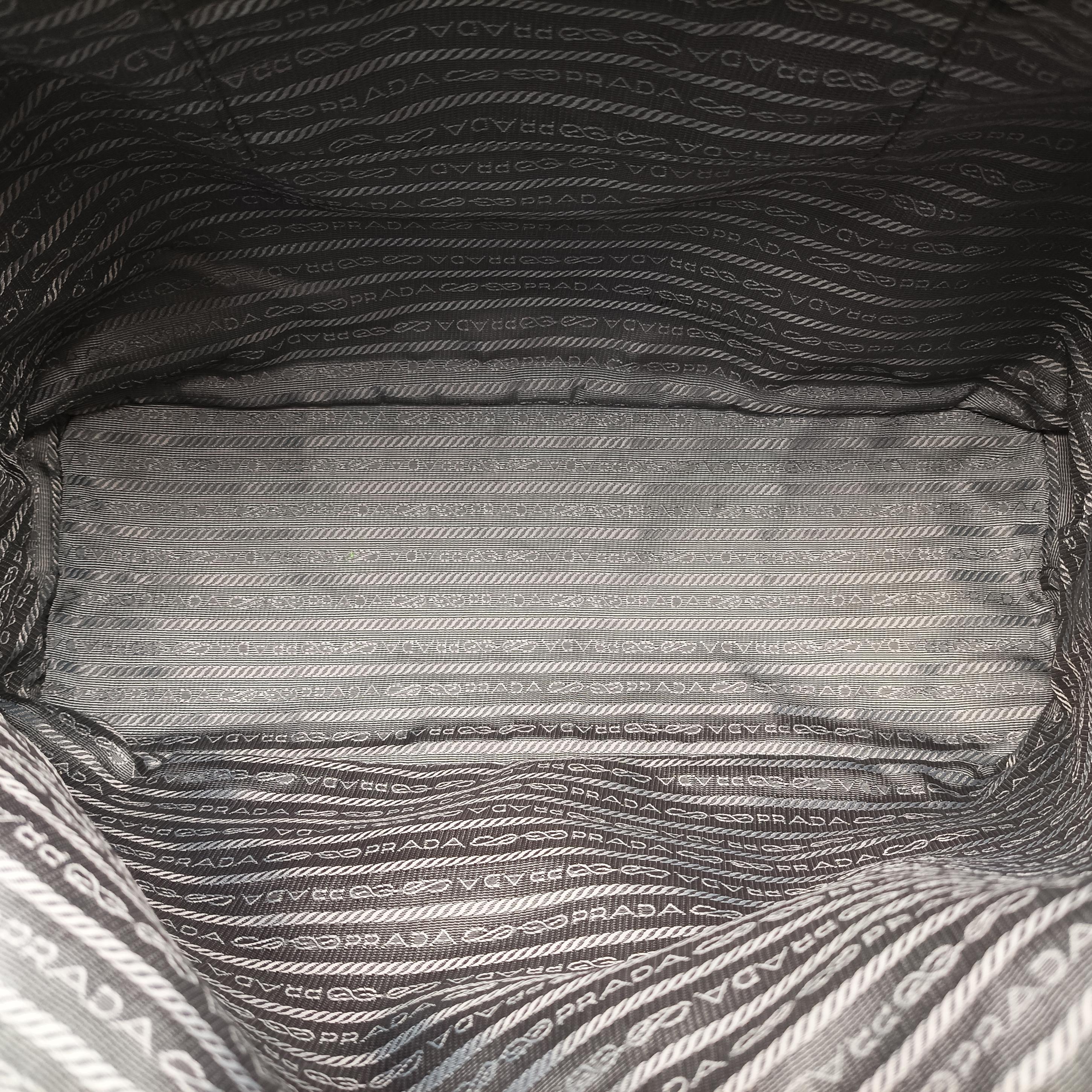 Pre-owned Prada Triangle logo Grey nylon × leather BR4991 handbag | stylenewstar