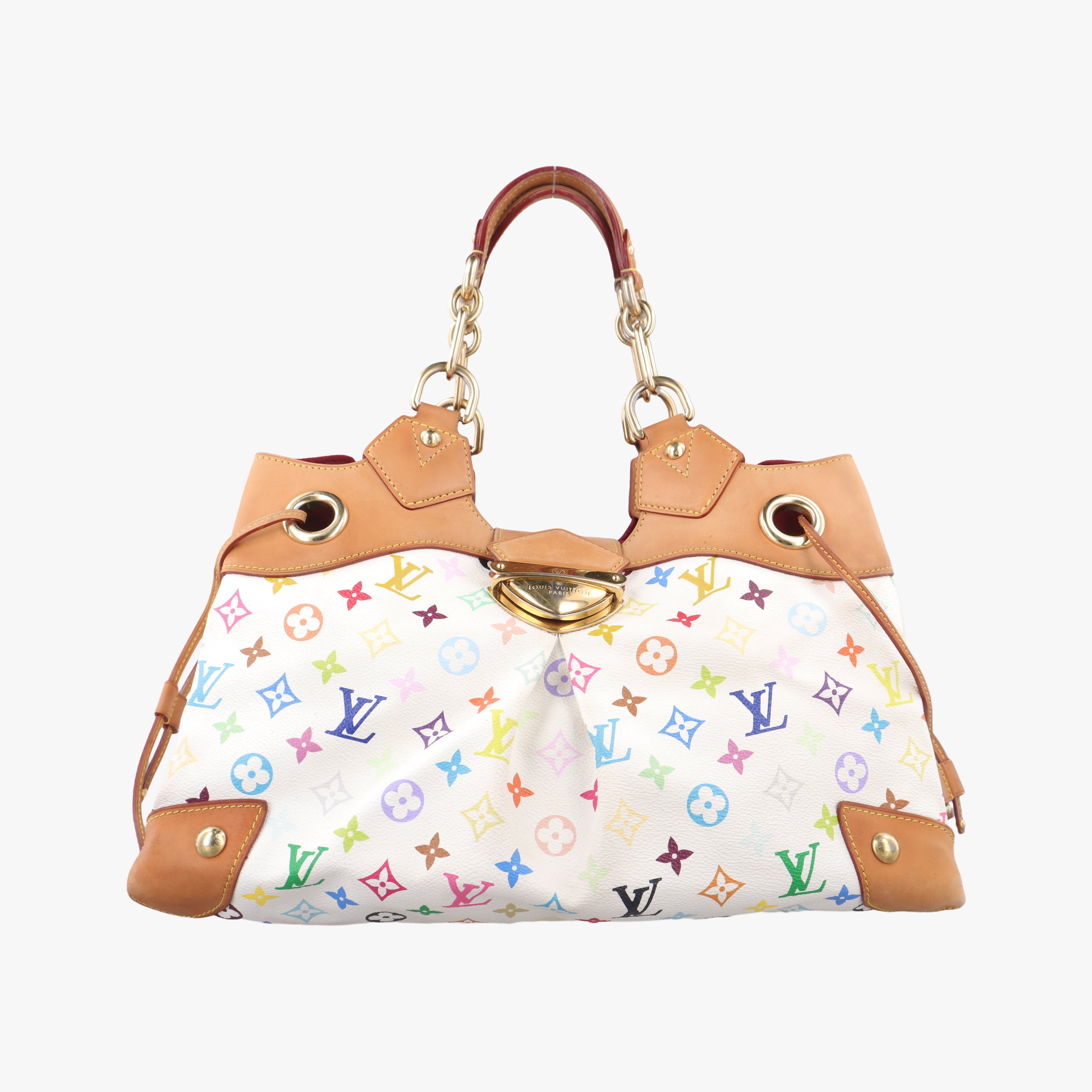 Pre-owned Louis Vuitton URSULA white Monogram Multicolor M40123 handbag | stylenewstar