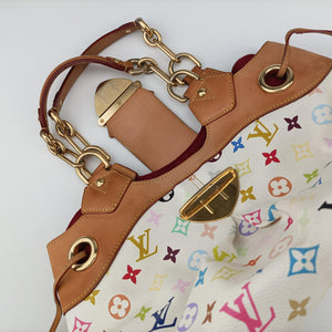 Pre-owned Louis Vuitton URSULA white Monogram Multicolor M40123 handbag | stylenewstar