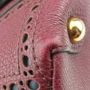 Pre-owned Burberry Medium Banner Burgundy×gray×beige×dark navy leather  shoulderbag | stylenewstar