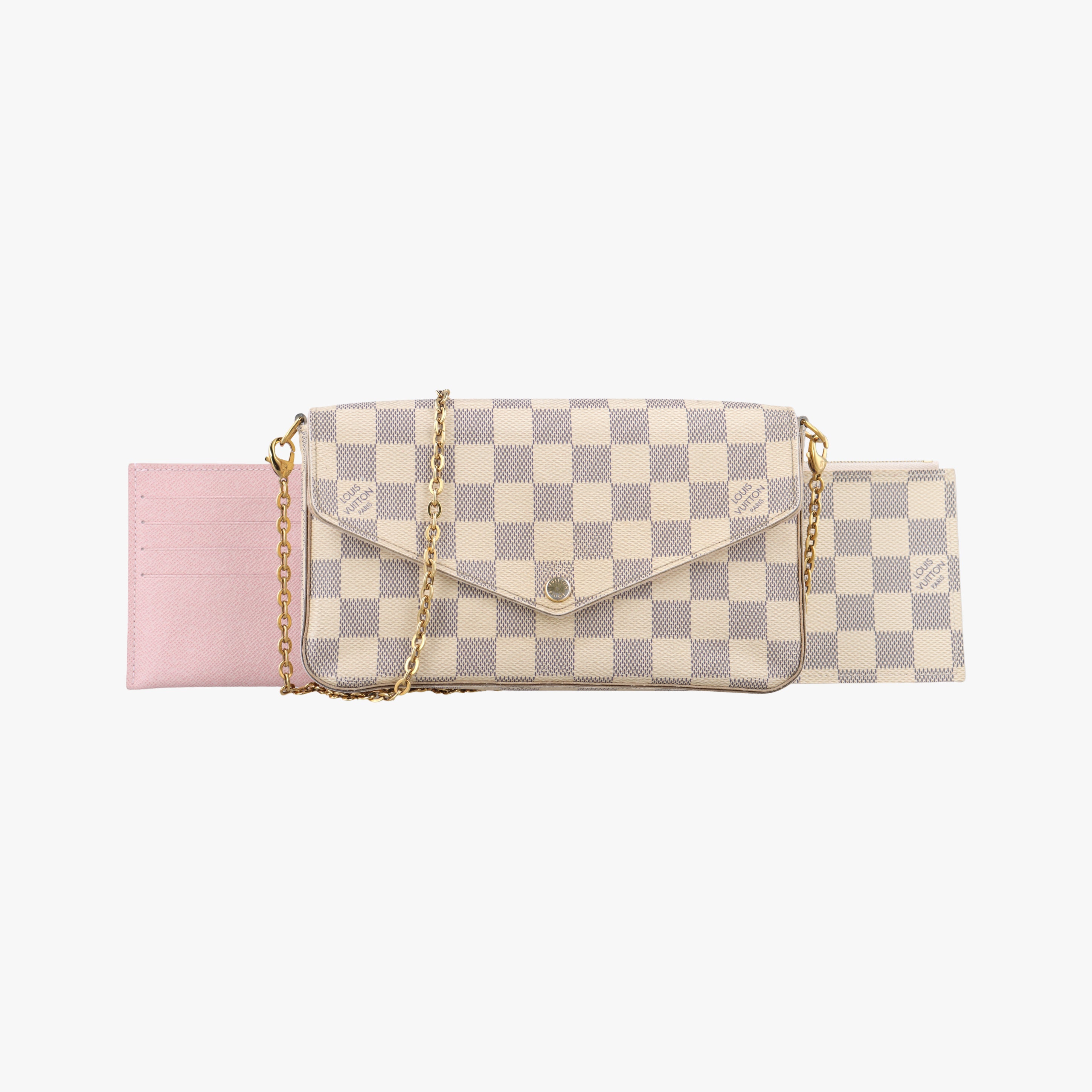 Pre-owned Louis Vuitton Pochette FéLICIE Azur Damier Canvas N63106 shoulderbag | stylenewstar