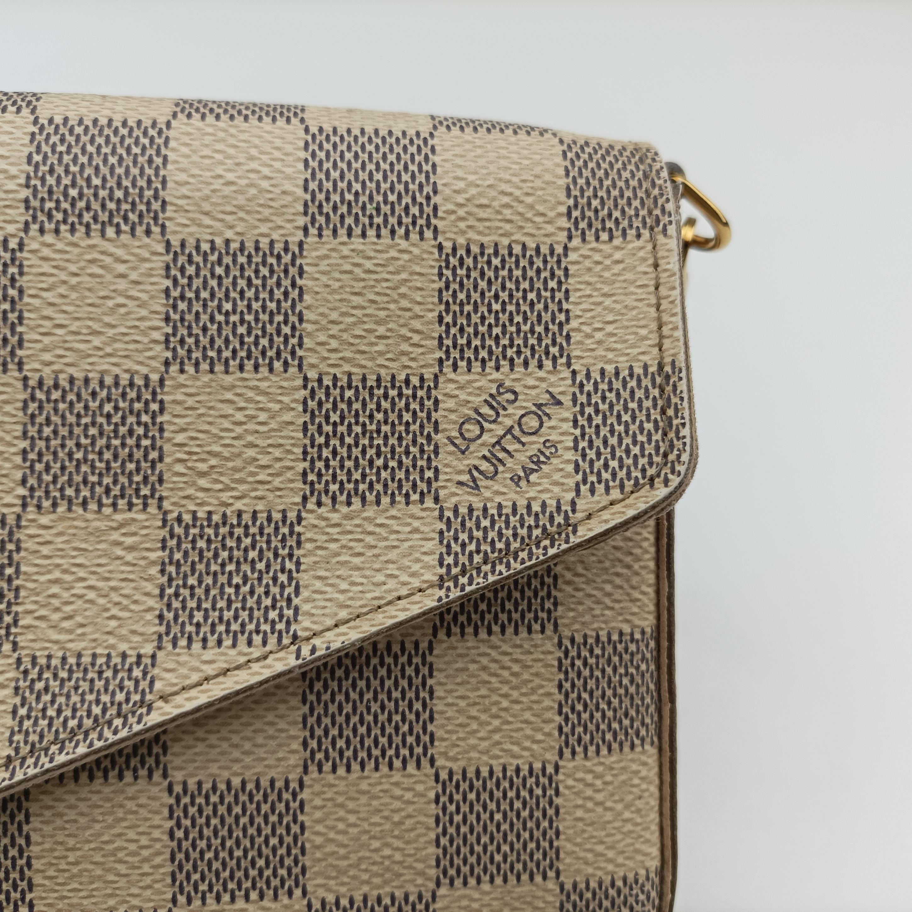 Pre-owned Louis Vuitton Pochette FéLICIE Azur Damier Canvas N63106 shoulderbag | stylenewstar