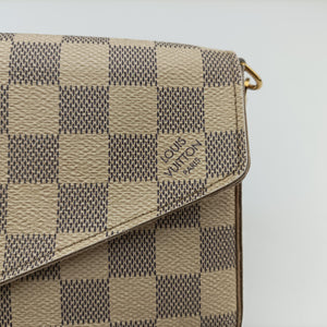 Pre-owned Louis Vuitton Pochette FéLICIE Azur Damier Canvas N63106 shoulderbag | stylenewstar