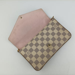 Pre-owned Louis Vuitton Pochette FéLICIE Azur Damier Canvas N63106 shoulderbag | stylenewstar
