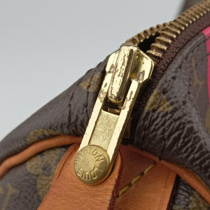 Pre-owned Louis Vuitton Speedy 30 Grenade V brown×pink Monogram Canvas M41533 handbag | stylenewstar