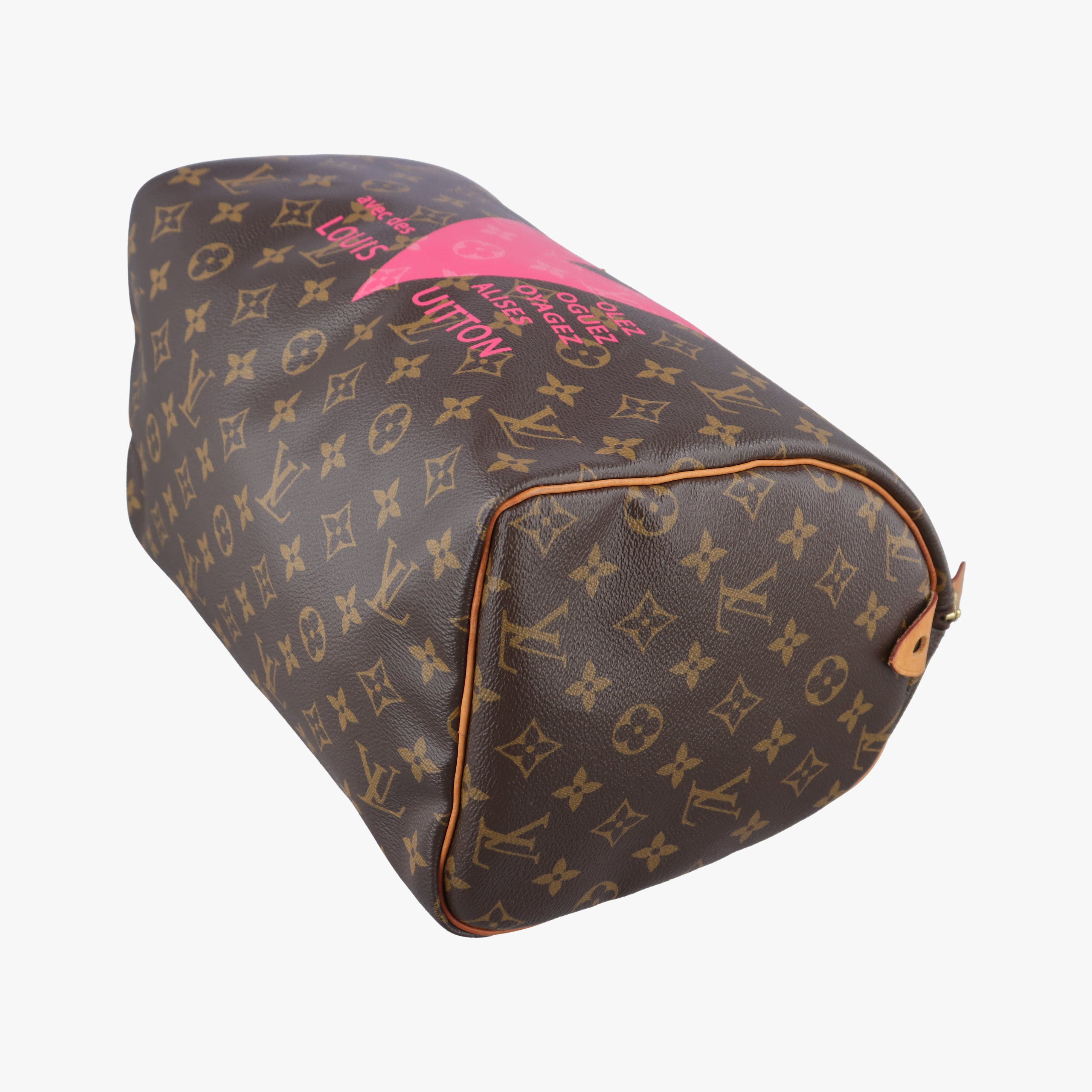 Pre-owned Louis Vuitton Speedy 30 Grenade V brown×pink Monogram Canvas M41533 handbag | stylenewstar
