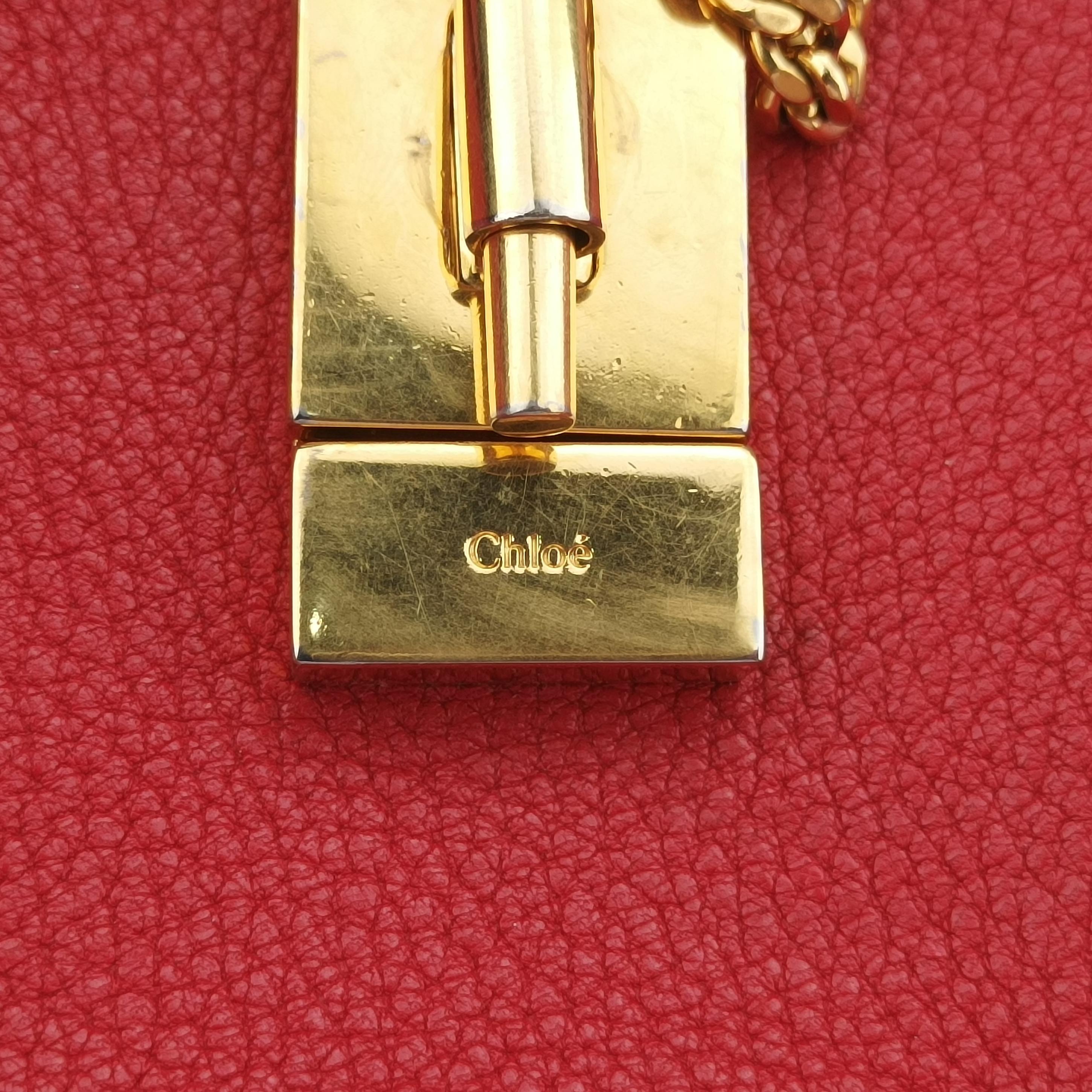 Pre-owned Chloe DREW Red Leather  shoulderbag | stylenewstar