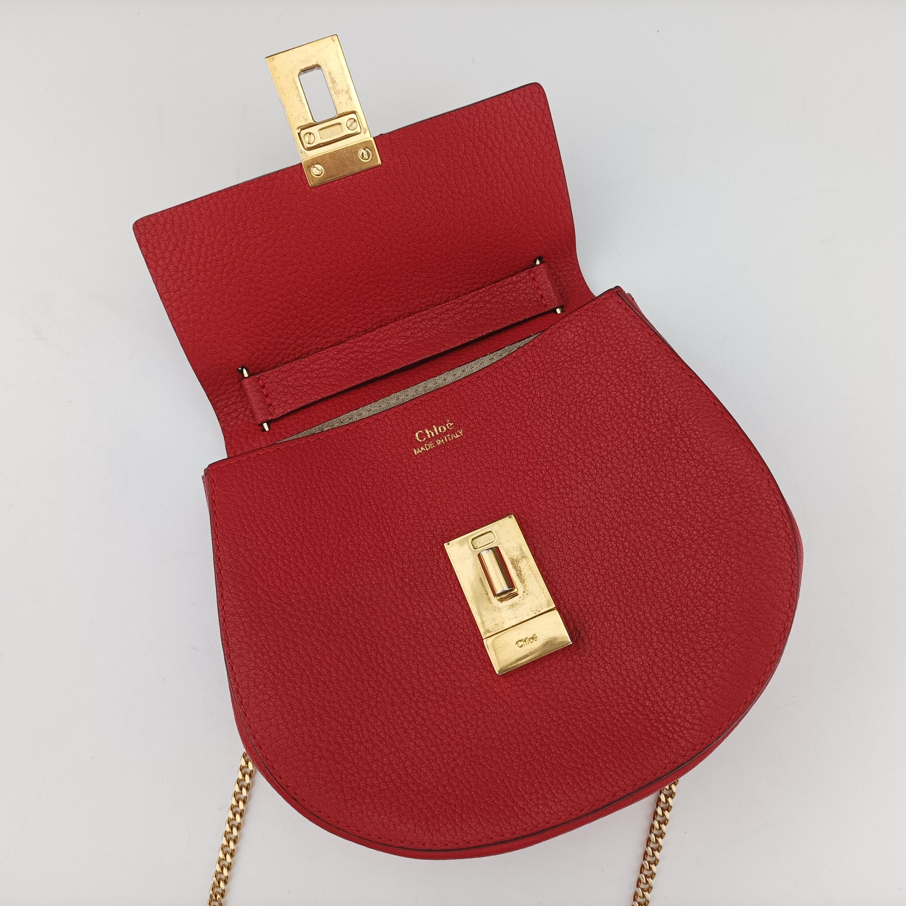 Pre-owned Chloe DREW Red Leather  shoulderbag | stylenewstar