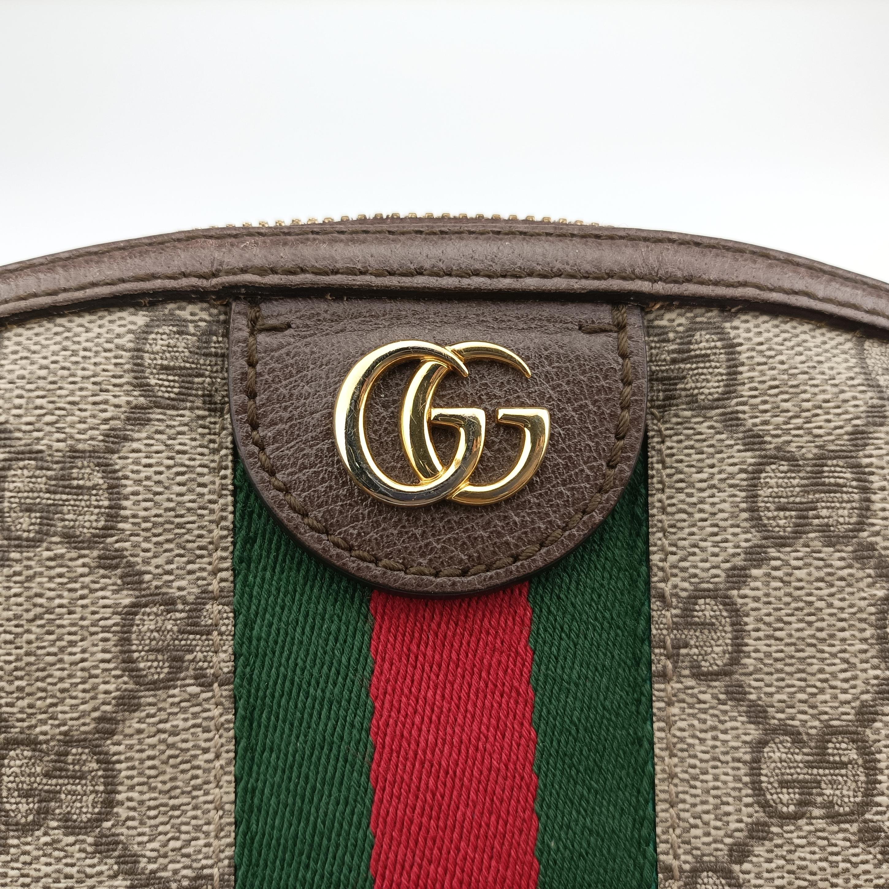 Vintage Gucci Ophidia Brown x Red x Green PVC coated canvas 499621 shoulderbag | stylenewstar